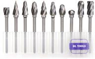 🛠️ dltools 10pcs aluma cut tungsten carbide rotary burr set: precision metal carving, drilling, and polishing cutter bits – 1/8" (3mm) shank, 1/4" (6mm) head dia – ideal for die grinder drill on aluminum and wood logo