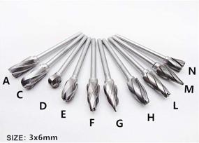 img 1 attached to 🛠️ DLtools 10pcs Aluma Cut Tungsten Carbide Rotary Burr Set: Precision Metal Carving, Drilling, and Polishing Cutter Bits – 1/8" (3mm) Shank, 1/4" (6mm) Head Dia – Ideal for Die Grinder Drill on Aluminum and Wood
