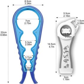 img 3 attached to YQMYXG Jar Opener Bottle Opener Set: 5-in-1 Multi-Functional Opener for All People, Blue+Gray (2 Pack)