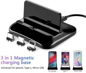 img 3 attached to Magnetic Dock Charging Station: Powerful Desktop Charger for iOS and Android Devices – Compatible with iPhone Xs max X 11 12, Android Phones (Type C/Micro USB), Not for Thick Cases