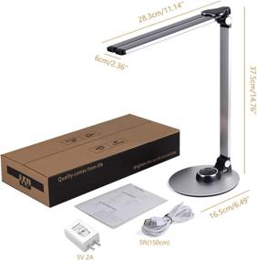 img 2 attached to 💡 AKT LIGHTING Dimmable LED Piano Desk Lamp with USB Charging Port - Touch Control Adjustable Table Lamp for Office, Reading, and Study (Silver)