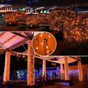 img 3 attached to Orange Christmas Lights Battery Operated 33Ft 100 LED Christmas Orange String Lights Waterproof With 8 Modes &Amp