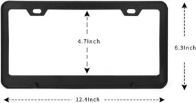 img 2 attached to Набор рамок для номерных знаков из черного матового алюминиевого сплава - рамки для номерных знаков из нержавеющей стали с 2 отверстиями, держатели для автомобильных номерных знаков включают черные винтовые колпачки - устойчивы к коррозии (2 шт)