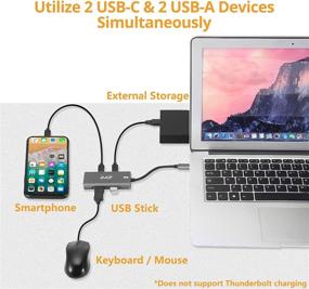 img 1 attached to 💻 AVLT 4-Port USB 3.1 Gen 2 10G Hub - USB-A and USB-C Ports - Portable Hub for MacBook, iMac, iPad, Surface, Pixel Slate, Galaxy Tab - Expand your Connectivity!