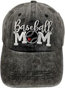 img 3 attached to 🧢 Vintage Baseball Mom Hat for Women - Distressed Washed Dad Cap by Waldeal