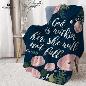 img 3 attached to 📖 ARTIEMASTER Hope Faith Prayer Bible Psalm 46:5 Soft Blanket - Durable Cozy Bed Throws for Home Couch Sofa - All Season 50"x60" for Teens