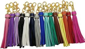 img 3 attached to 5.9'' 15pcs PU Leather Tassel With Lobster Swivel: Versatile Keychain for Handbags, Phones, Cars - GD189