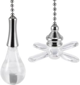 img 3 attached to 🔦 uxcell 1Set Glass Clear Fan Bulb Pendant: Enhance Your Space with a 6 inch Pull Chain