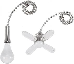 img 4 attached to 🔦 uxcell 1Set Glass Clear Fan Bulb Pendant: Enhance Your Space with a 6 inch Pull Chain