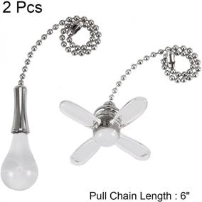 img 2 attached to 🔦 uxcell 1Set Glass Clear Fan Bulb Pendant: Enhance Your Space with a 6 inch Pull Chain