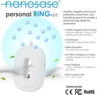 🌬️ nanosase ring personal air purifier necklace v2.0 - compact ionic wearable for kids & adults, healthy negative ion therapy, filterless mobile air ionizer by igozen (bns white, 1 pack) logo