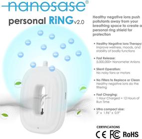 img 1 attached to 🌬️ Nanosase Ring Personal Air Purifier Necklace V2.0 - Compact Ionic Wearable for Kids & Adults, Healthy Negative Ion Therapy, Filterless Mobile Air Ionizer by iGozen (BNS White, 1 Pack)