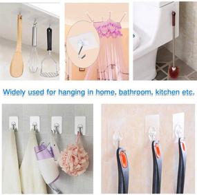img 1 attached to 🔍 ZCgel Heavy Duty Adhesive Wall Hooks - 10 Pack, Max 15lb Capacity, Waterproof Sticky Hooks for Hanging Decoration in Bedroom, Bathroom, Kitchen, Garage - Transparent and Removable Utility Hooks