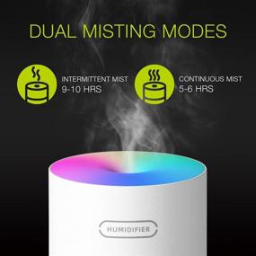 img 2 attached to 🚗 Coozi Compact ULV Aurora Humidifier: Efficient Mist & Aroma Diffuser with Two Misting Modes and Soothing Low Noise - Perfect for Cars!