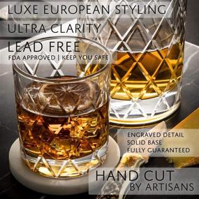 img 3 attached to 🥃 Bourbon Whiskey Decanter Set – Premium Lead-Free Crystal Glasses and Tumbler with Liquor Whisky Gift Box – Ideal Spirits Alcohol Double Old Fashioned Glass Set in European Style for Men