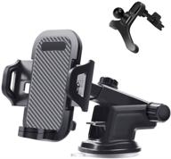 knovotch car phone holder: hands-free mount for iphone, samsung, lg, and more [one key release] – black logo