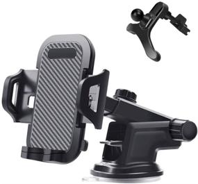 img 4 attached to Knovotch Car Phone Holder: Hands-Free Mount for iPhone, Samsung, LG, and More [One Key Release] – Black