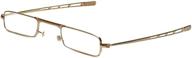 👓 stylish "calabria slender eyes" metal folding reading glasses in gold - lightweight and portable logo