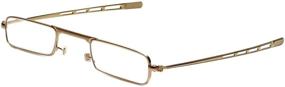 img 4 attached to 👓 Stylish "Calabria Slender Eyes" Metal Folding Reading Glasses in Gold - Lightweight and Portable