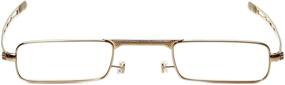 img 2 attached to 👓 Stylish "Calabria Slender Eyes" Metal Folding Reading Glasses in Gold - Lightweight and Portable