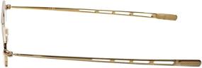 img 1 attached to 👓 Stylish "Calabria Slender Eyes" Metal Folding Reading Glasses in Gold - Lightweight and Portable