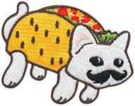 🌮 taco cat embroidered iron-on patch: endless winks and days logo