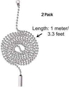 img 3 attached to 🔗 2 Pack Steel Beaded Ball Pull Chain String Extension: 1 Meter Length for Ceiling Fan Light Fixture and Switch Chain Extender