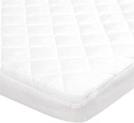 🛏️ tillyou waterproof pack n play mattress cover protector - over-filled 39”x27” quilted mattress pad for portable mini cribs - washable playard bedding fitted sheet in white logo