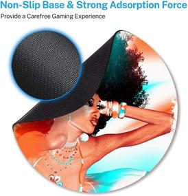 img 1 attached to 🖲️ Round Mouse Pad by Britimes - Premium African Woman Design, Enhanced Texture, Non-Slip Rubber Base for Work and Gaming