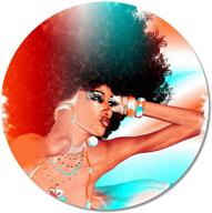 🖲️ round mouse pad by britimes - premium african woman design, enhanced texture, non-slip rubber base for work and gaming logo