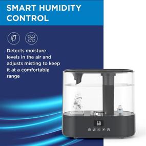 img 2 attached to 🌬️ Chemical-Free Westinghouse Antimicrobial Air Sterilization Humidifier: 2-in-1 Bedroom Humidifier and Purifier, Cool Mist Ultrasonic with Smart Humidity Control, Digital Controls and Remote (Black)