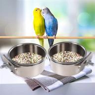 🦜 parrot feeder set - bird feeding dish cups, bird bowl, food & water bowls for bird cage, small animal feeding coop cups - suitable for parakeet, african greys, conure, cockatiels logo