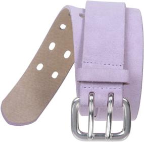 img 1 attached to Double Women's Accessories: Plain Suede Leather Belts for Women