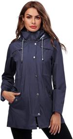 img 4 attached to Doreyi Striped Lightweight Waterproof Raincoat Women's Clothing for Coats, Jackets & Vests