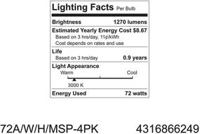 img 1 attached to 💡 High-Performance GE 714270019272 72W Light Bulb - 1270 Lumens - Pack of 12