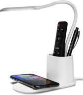 💡 efficient & convenient: aduro u-light led desk lamp with wireless charger, dimmable and eye-caring, with organizer & 3 brightness levels in white логотип