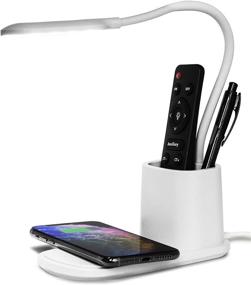 img 4 attached to 💡 Efficient & Convenient: Aduro U-Light LED Desk Lamp with Wireless Charger, Dimmable and Eye-Caring, with Organizer & 3 Brightness Levels in White