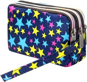 img 4 attached to 👜 BIAOTIE Women's Printed Nylon Waterproof Handbag Clutch Purse - Large Capacity Wristlet Wallet