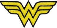 🌟 wonder woman cd-2 dc comics iron on patch - yellow letter name logo applique, 2.5 x 3 in logo