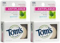 🪥 tom's of maine natural wax-coated flat floss, spearmint, 32-yards, pack of 2 logo