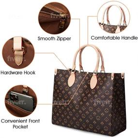 img 1 attached to 👜 Women's Large Capacity PU Leather Top Handle Satchel Shoulder Tote Bag for Business, Work, and Handbag