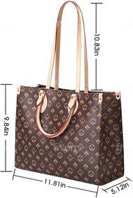 img 2 attached to 👜 Women's Large Capacity PU Leather Top Handle Satchel Shoulder Tote Bag for Business, Work, and Handbag