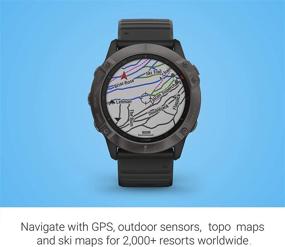 img 1 attached to 🌞 Garmin Fenix 6X Pro Solar: Mapping, Music, and Grade-Adjusted Pace Guidance - Dark Gray with Black Band (Renewed)