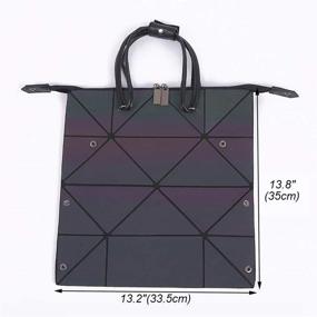 img 1 attached to 👜 Geometric Luminous Holographic Purse Lumikay Bag Color Changing Irredescent Tote - Purses and Handbags