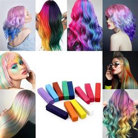 img 2 attached to 🎨 Hair Chalk for Girls - Temporary Hair Dye Chalk for Kids - Bright Hair Toy Gift for Age 4-10 on Crazy Hair Day, Children's Day, Birthday Party, Halloween (12 Colors)