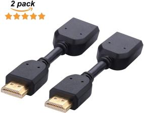 img 3 attached to HDMI Extension Cable - iGreely Gold Plated 4-inch HDMI Male to Female Extender Adapter for Enhanced 4K & 3D Viewing on Google Chrome Cast, Fire TV Stick, Roku Stick, and TV Connections