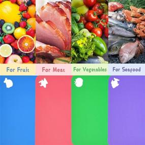 img 3 attached to Superkit Flexible Cutting Board Mats Set - 6 Resilient 14.96X12 Kitchen Mats - 0.7mm Thick with Food Icons - Assorted Colors - Plastic-Cutting-Board-for-Kitchen Essential!