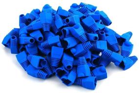 img 4 attached to 💙 100PCS Copapa Blue Soft Plastic Ethernet RJ45 Cable Connector Boots Cover Strain Relief Boots CAT5 CAT5E CAT6 CAT6E
