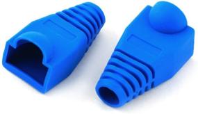 img 3 attached to 💙 100PCS Copapa Blue Soft Plastic Ethernet RJ45 Cable Connector Boots Cover Strain Relief Boots CAT5 CAT5E CAT6 CAT6E