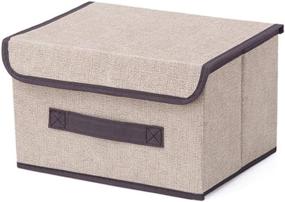 img 2 attached to 📦 Cyrus Beige Foldable Storage Bins - 2PCS - Ideal for Clothes, Toys, Books, DVD